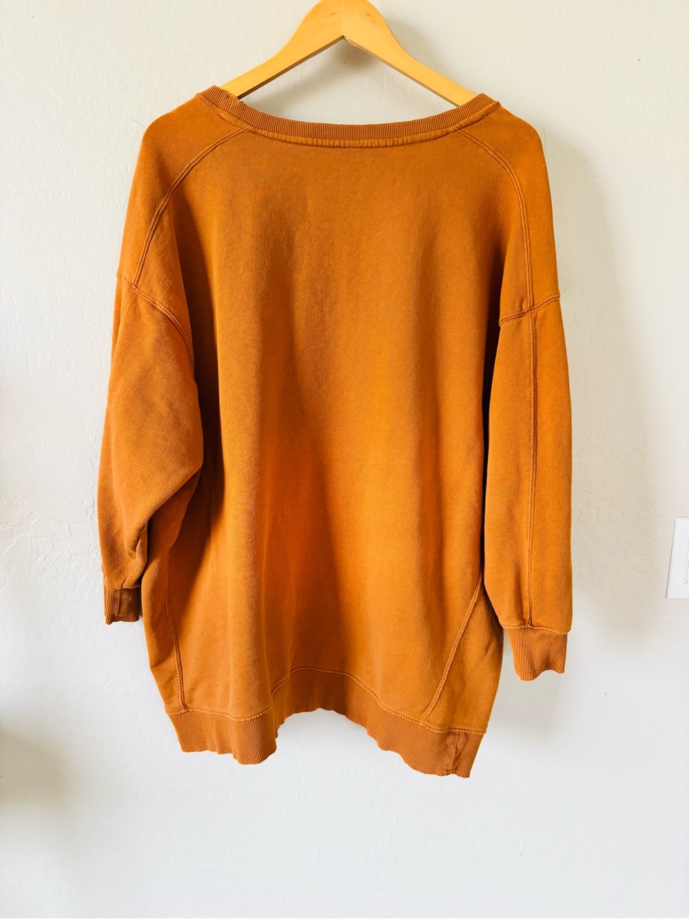 Free People Movement Oversized Crewneck Sweatshirt in Rust Orange - Picture 6 of 7